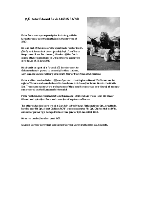 A preview of a PDF biography for Bevis, Peter Edward